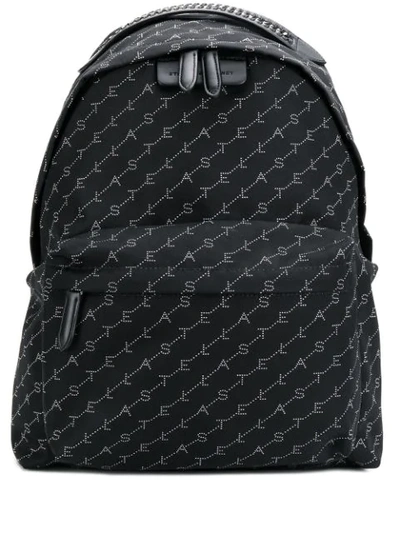 Shop Stella Mccartney Monogram Logo Backpack In Black