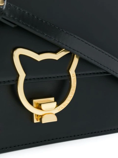 Shop Karl Lagerfeld Cat Lock Cross-body Bag - Black