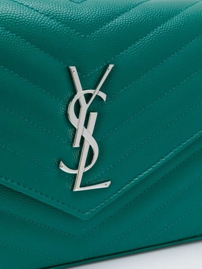 Shop Saint Laurent Monogram Chain Wallet In Green