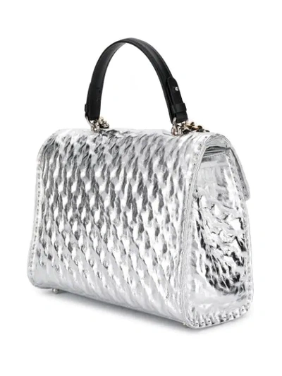 Shop Ermanno Scervino Embossed Effect Tote Bag In Silver