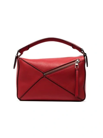 Shop Loewe Small Puzzle Shoulder Bag In Red