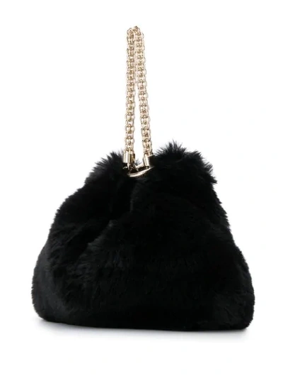 Shop Jimmy Choo Callie Faux Fur Bag In Black