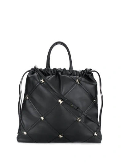 Shop Ferragamo Vara Chain Tote Bag In Black