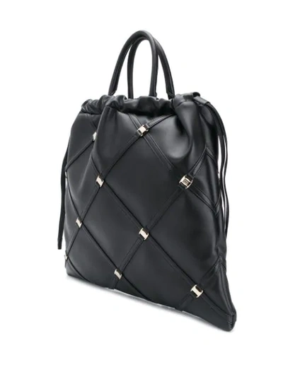 Shop Ferragamo Vara Chain Tote Bag In Black
