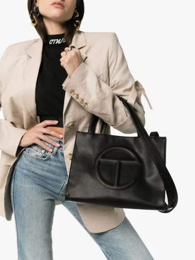 Telfar Medium Logo Shopping Bag In Black