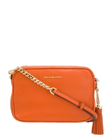 Michael Michael Kors Leather Shoulder Bag In Orange