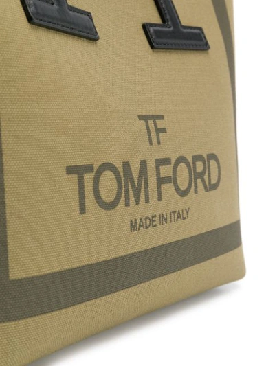 Shop Tom Ford Logo Tote Bag In Green