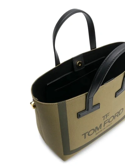 Shop Tom Ford Logo Tote Bag In Green