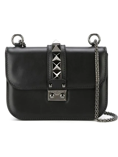 Shop Valentino Garavani Glam Lock Shoulder Bag - Black
