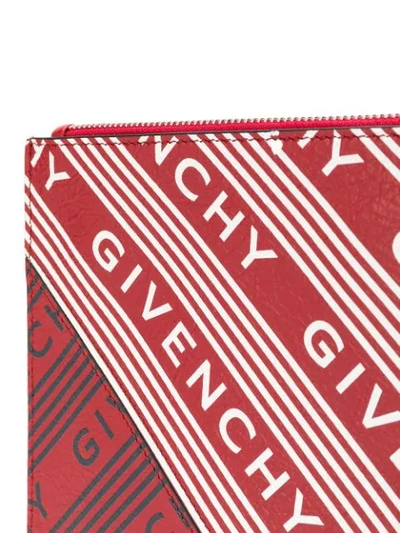 GIVENCHY ALL OVER LOGO PRINT CLUTCH - 红色