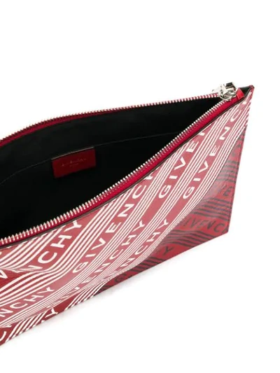 Shop Givenchy All Over Logo Print Clutch In Red