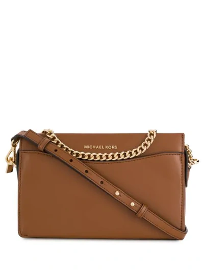 Shop Michael Michael Kors Leather Shoulder Bag In Brown