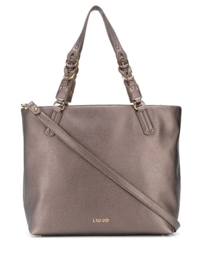 Shop Liu •jo Chain Strap Tote Bag In Brown