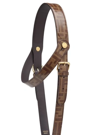 Shop Fendi Strap You Bag Strap In Brown