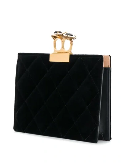 Shop Alexander Mcqueen Quilted Two-ring Pouch In Black