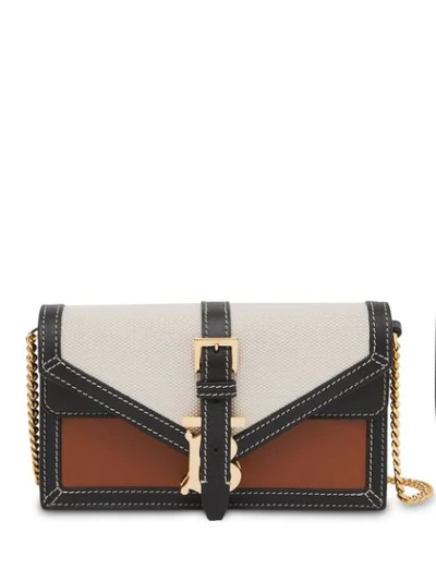 Shop Burberry Tb Envelope Clutch In Neutrals