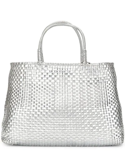 Shop Anteprima Wirebag Large Tote In Argento 351