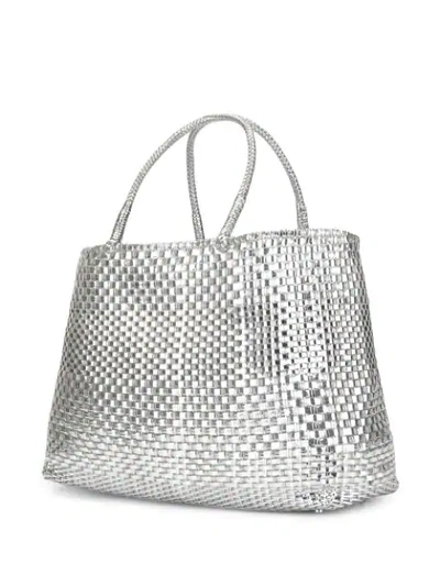 Shop Anteprima Wirebag Large Tote In Argento 351