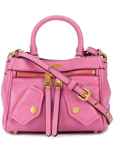 Shop Moschino Biker Pocket Handbag - Pink