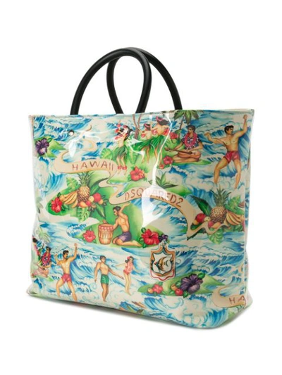 Shop Dsquared2 Hawaiian Printed Tote Bag In Multicolour
