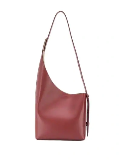 Shop Aesther Ekme Demi Lune Shoulder Bag In Red