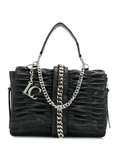 Shop La Carrie Pleated Tote Bag In Black