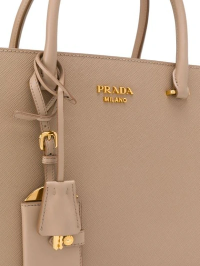 Shop Prada Logo Plaque Tote Bag In F0770