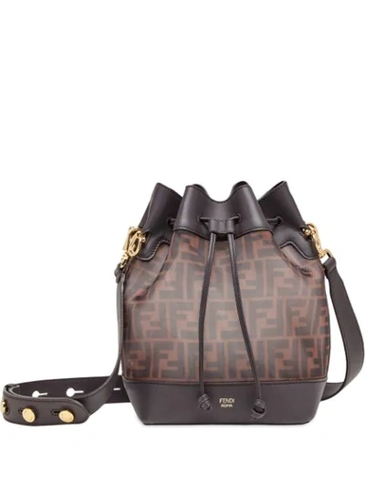 Shop Fendi Mini Mon Tresor Bucket Bag In Brown