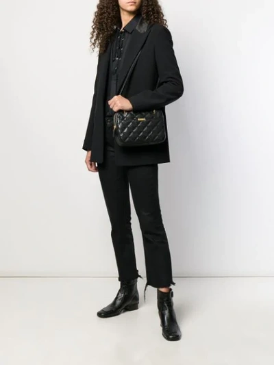 Shop Saint Laurent Quilted Shoulder Bag In Black