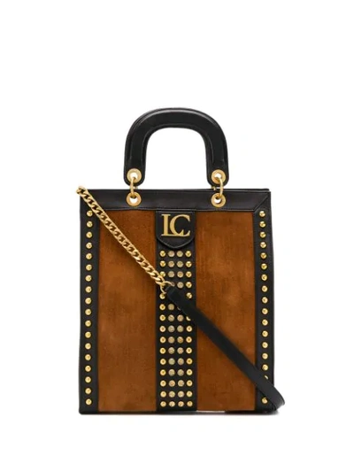 Shop La Carrie Studded Tote Bag In Brown