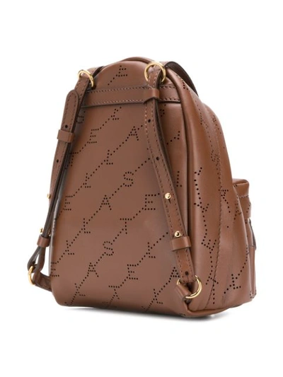 Shop Stella Mccartney Logo Mini Backpack In Brown