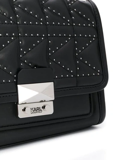 Shop Karl Lagerfeld K/kuilted Studs Small Shoulder Bag - Black