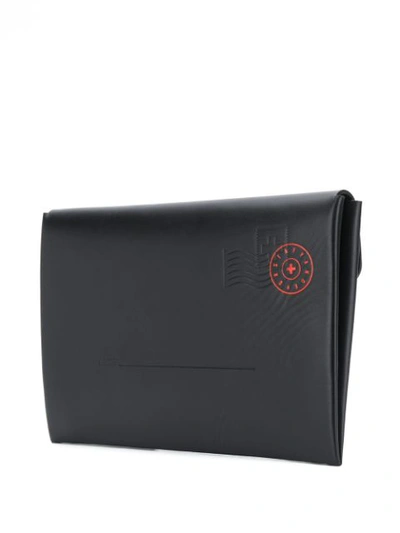 Shop A.f.vandevorst Stamped Envelope Clutch In Black