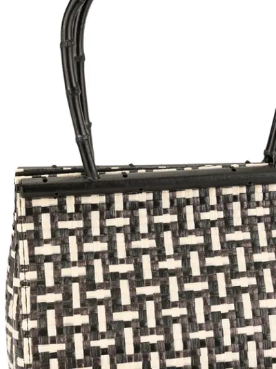 Shop Cult Gaia Cross Hatch Woven Tote In Black