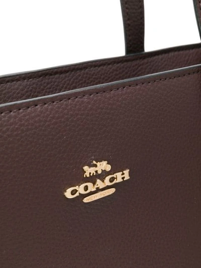 Shop Coach Logo Plaque Tote In Red