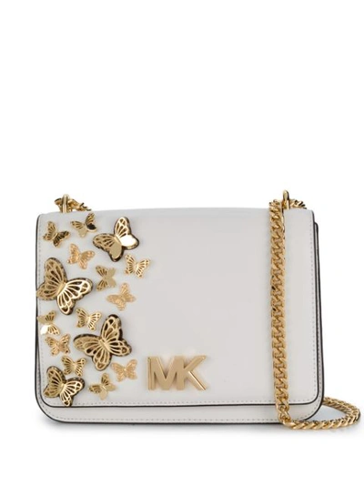 Shop Michael Michael Kors Mott Butterfly Bag In White