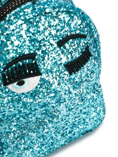 Shop Chiara Ferragni Glitter Flirting Backpack In Blue