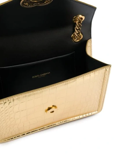 Shop Dolce & Gabbana Devotion Crossbody Bag In Gold