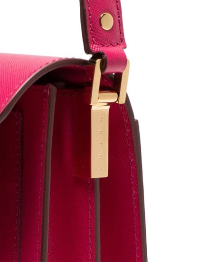 Shop Marni Pink Small Trunk Leather Shoulder Bag