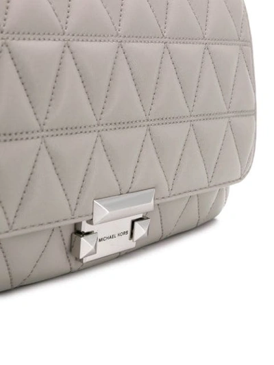 Shop Michael Kors Sloan Quilted Shoulder Bag In Grey