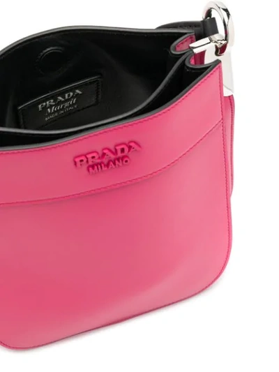 Shop Prada Small Margit Bag In F0xl0 Magenta+nero