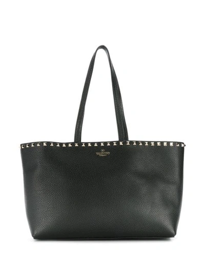Shop Valentino Garavani Rockstud Embellished Tote Bag In Black