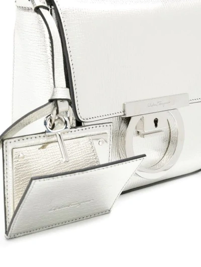 Shop Ferragamo Salvatore  Gancini Lock Shoulder Bag - Metallic