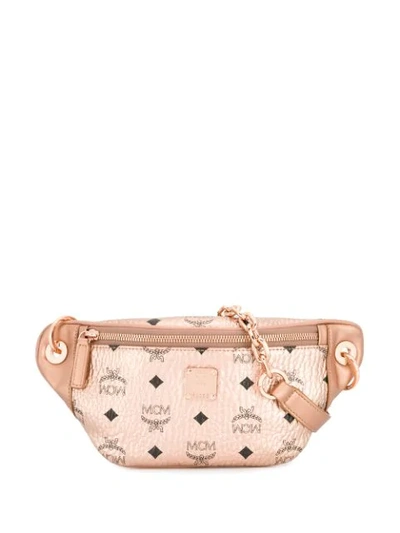 Shop Mcm Essential Visetos Original Belt Bag In Gold