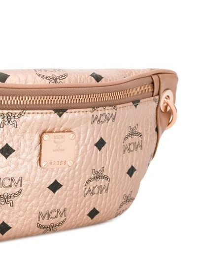Shop Mcm Essential Visetos Original Belt Bag In Gold