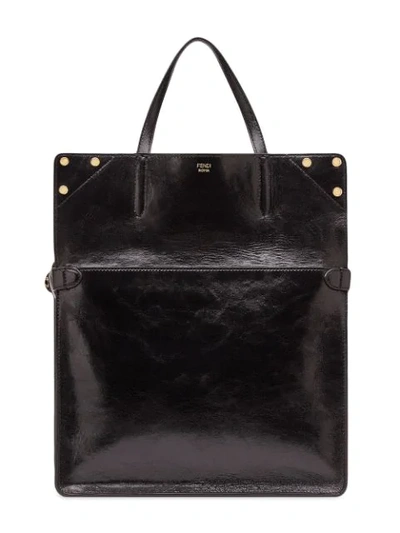 Shop Fendi Large  Flip Shoulder Bag In Black