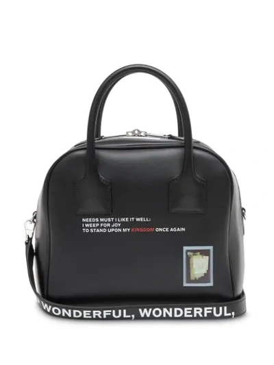 Shop Burberry Small Montage Print Cube Bag In Black