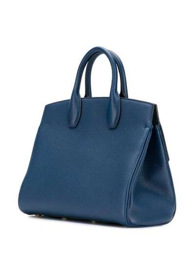 Shop Ferragamo Gancini Flip-lock Tote Bag In Blue