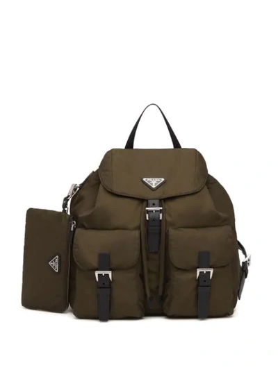 Shop Prada Multipocket Backpack In Green