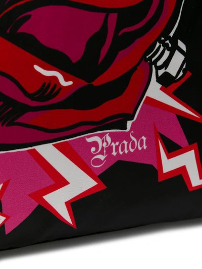Shop Prada X Frankenstein Universal Graphic Rose Tote In Red